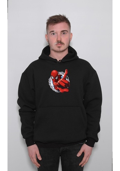 Spiderman Örümcek Adam Süper Kahraman Mask Sweatshirt Unisex Kapüşonlu Hoodie 001