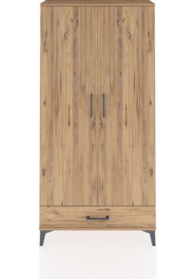 Arges Dolap Tek Raflı Tek Çekmeceli Tek Askılı 88x30x182 Çam-çam Çam