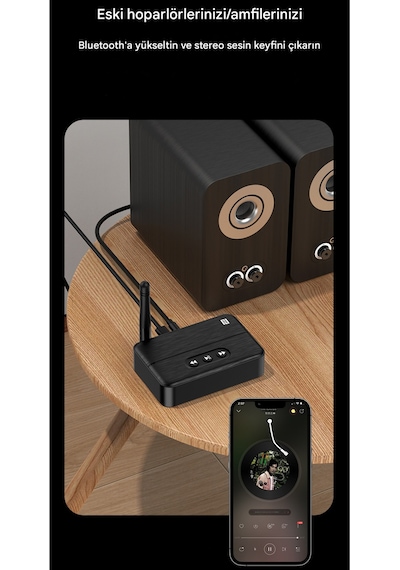 Antenli Bluetooth Adaptör Bluetooth 5.4 Receiver Aux Usb Rca Wireless Araç Hoparlör Bluetooth Kiti