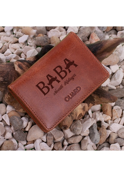 Guard Leather Baba Tasarımlı Mıknatıslı Küçük Boy Antik Deri Taba Kartlık