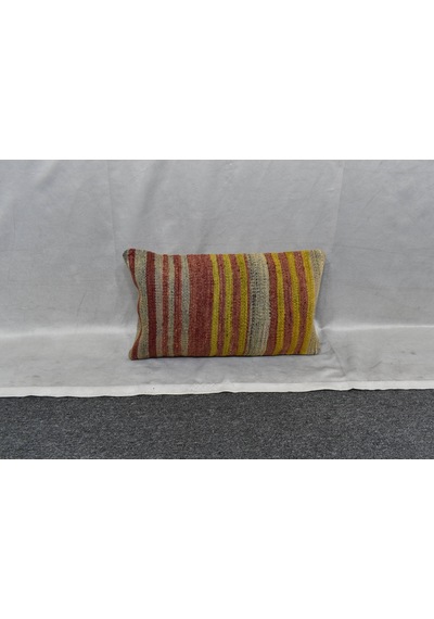 Zehra Abla Halı Yeni El Dokuma Dekoratif Lumbar Kilim Kırlent Yastık Kılıfı 6111