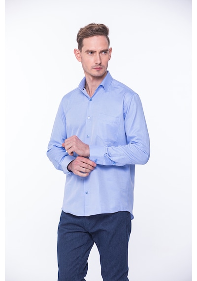 Klasik Uzun Kol Oxford Hediye Kutulu Kolay Ütülenebilir Erkek Gömlek Fs-001254 - Mavi-1391 MAVİ