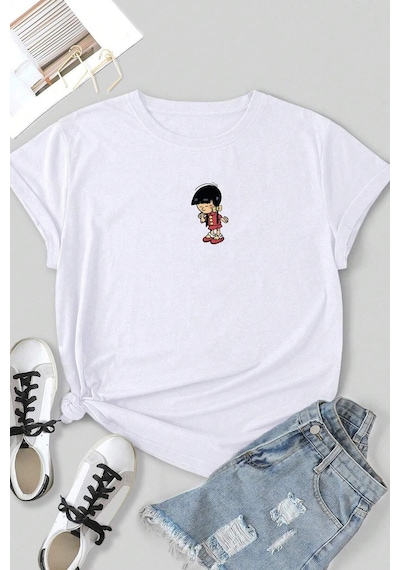 Unisex Chen Üzümlü Kekim Baskılı Tasarım T-shirt Beyaz