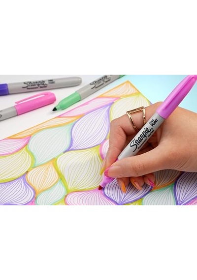 Sharpie Glam Pop Kalıcı Markörler, Kalın Ayrıntılar İçin İnce Nokta, Çeşitli Canlı Renkler 5 Keçeli Kalem 103 Ivory