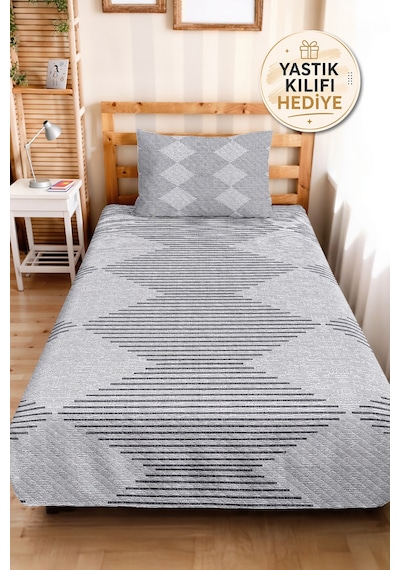 Gri Geometrik Genç Odası Tek Kişilik Pike Takımı - Antrasit Çizgili 160x220 Cm Kapitone Yatak Örtüsü Mercansı Kahve Serabı Gri Geometrik Genç Odası Tek Kişilik Pike Takımı - Antrasit Çizgili 160x220 Cm Kapitone Yatak Örtüsü Mercansı Kahve Serabı