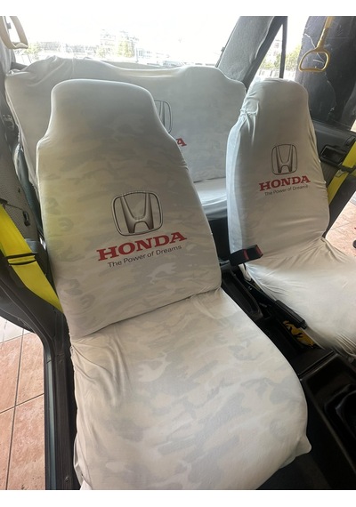 Honda Baskılı Oto Servis Kılıfı Beyaz Beyaz