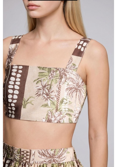 Defacto Regular Fıt Askılı Crop Top Plaj Haki Üstü F5486ax26spkh117 Haki-kh117