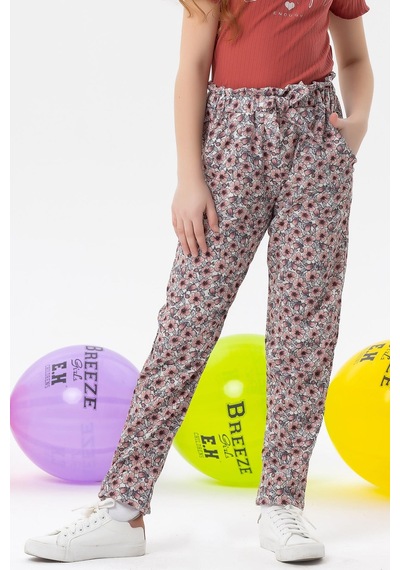 Breeze Kız Çocuk Tayt Pantolon Fiyonklu Çiçekli 1.5-5 Yaş, Ekru Ekru