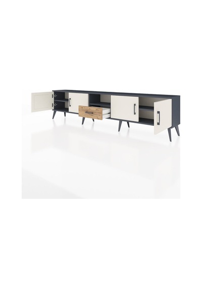 Arges Tv Ünitesi 3 Raflı Tek Çekmeceli 4 Kapaklı 220x30x51 Antrasit-aytaşı/çam Aytası/atlas Çam - Antrasıt Arges Tv Ünitesi 3 Raflı Tek Çekmeceli 4 Kapaklı 220x30x51 Antrasit-aytaşı/çam Aytası/atlas Çam - Antrasıt