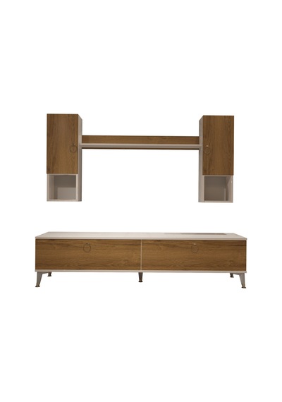 Decoraktiv Eko 5da Mdf Std Gold Tv Ünitesi Tv Sehpası - Beyaz Pera Beyaz - Meşe
