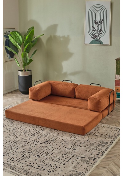 Dekoport Relax Kanepe Dinlenme Koltuğu Puffy Kanepe Yatak Olabilen Açılır Aktivite Koltuğu Kiremit