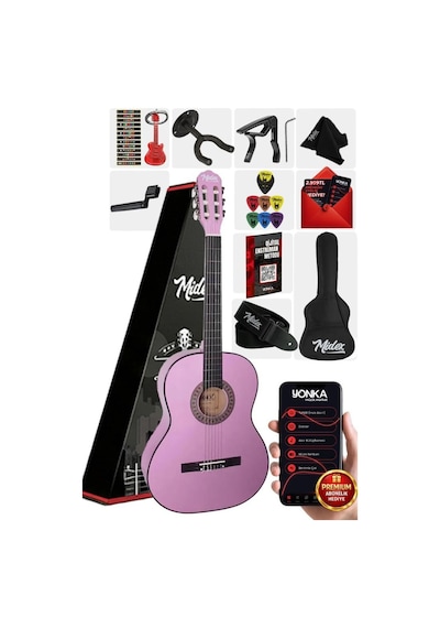 Cg-36pu-pak Kaliteli 36 İnç 3/4 Juniur Çocuk Gitar Seti 8-12 Yaş