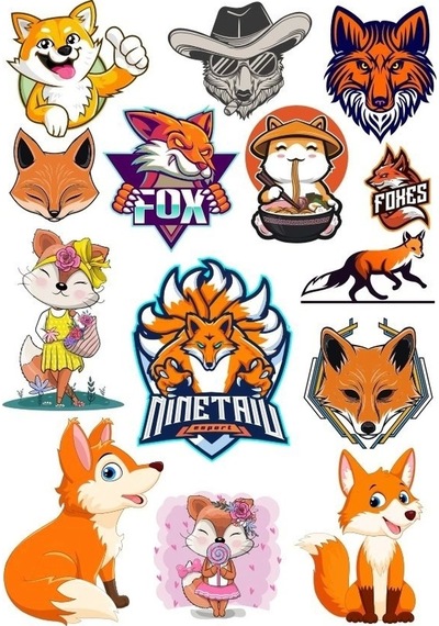 Tilki Fox Sticker Set-1 13 Parça Telefon, Tablet, Defter, Laptop Sticker