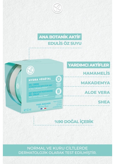 Normal Ve Kuru Ciltleri 48 Saat Boyunca Nemlendirici Ve Cilde Işıltılı Görünüm Veren Jel Krem 50ml