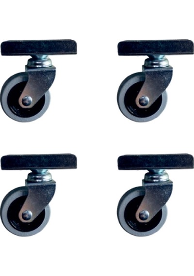 Furç Uzun-sunta Bilyalı Teker - 20x50 - Gri - 18mm Hks184 - 4 Adet Çok Renkli