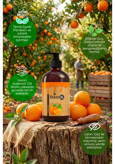 3 Adet Portakal Aromalı Büyük Boy Erotik Afrodizyak Vücut Aromaterapi Masaj Yağı 250 Ml - 499541684