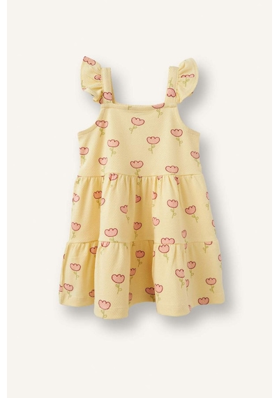 Defacto Floral Askılı Elbise Kız Bebek H8449a526hsyl251 Sarı-yl251