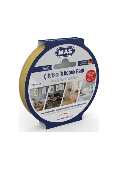 MAS ÇİFT TARAFLI KÖPÜK BANT 19MM X 5M 2643
