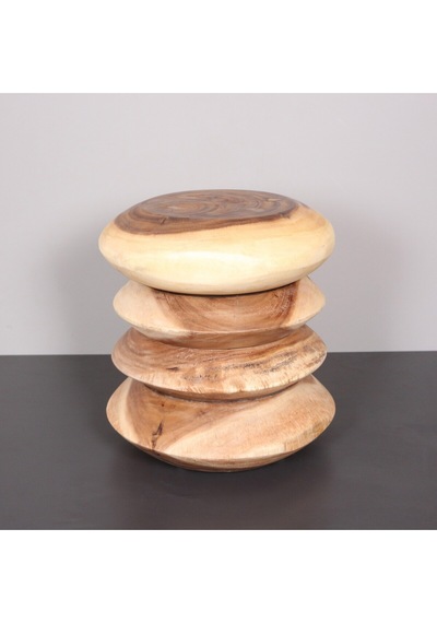 Stone Doğal Renk Mungur Sehpa 42x43 Cm Bej