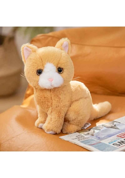 Kedi Peluş Oyuncak Çocuklar İçin Hediye 26 Cm Kahverengi