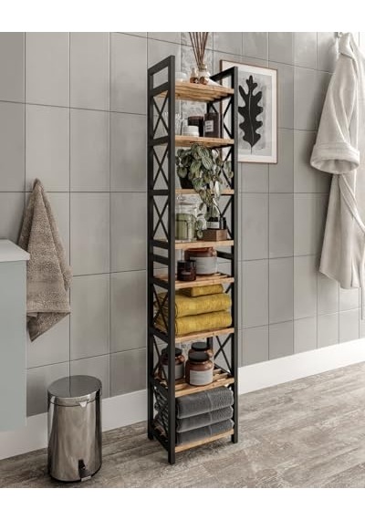Tr Dekoratif Banyo Rafı Organizer Retro Tasarımlı Çok Amaçlı Düzenleyici Raf, Ahşap Çam Raflı, Dayanıklı Diğer