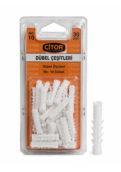 No:10 Plastik Dübel 30 Adet Duvar Dübeli