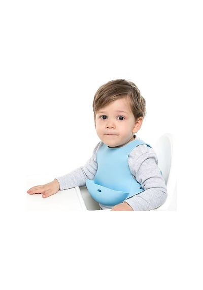 Oioi Silikon Mama Önlüğü Mavi