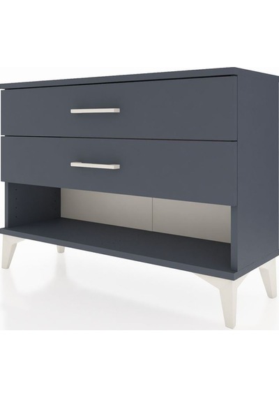 Arges Şifonyer 2 Çekmeceli 88x30x64 Antrasit-antrasit Antrasit