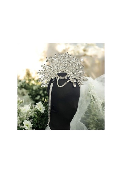 Alınlıklı Büyük Gelin,kına,nişan,söz,after,bride,party Taç Beyaz - 694985918 Beyaz