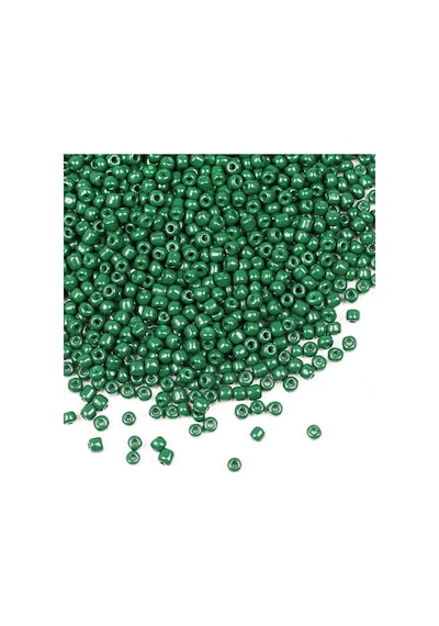 Koyu Yeşil Renk 4 Mm Yaklaşık 660 Adet / 60 Gram Cam Boncuk Oya Yazma Bileklik Ve Kolye