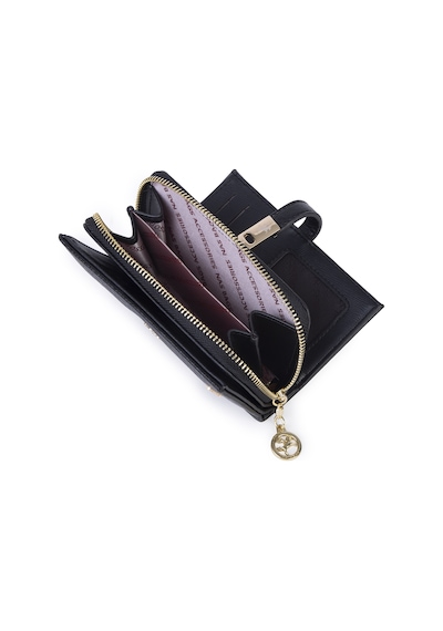 Nas Bag Kadın Orta Boy Kartlık Kağıt Para Ve Bozuk Para Tasarımına Sahip Siyah Victoria 16x9 Cm