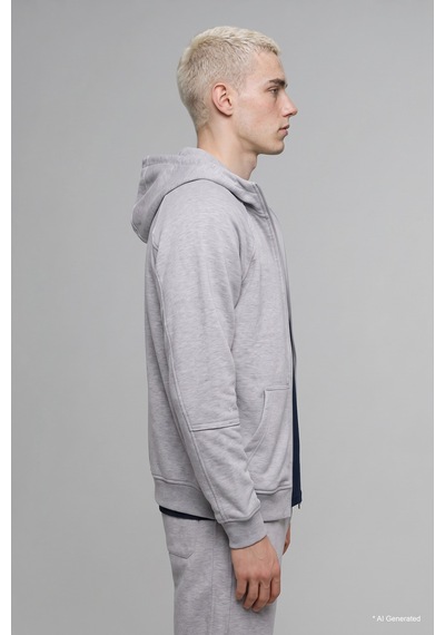 Defacto Boxy Fit Fermuarlı Kapüşonlu Basic Sweatshirt Hırka H4980ax26augr369 Gri-gr369