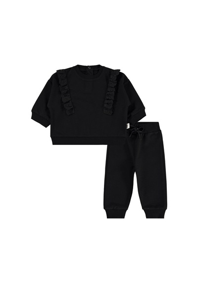 Civil Baby Fırfırlı Basic 6-18 Ay Takım - Siyah