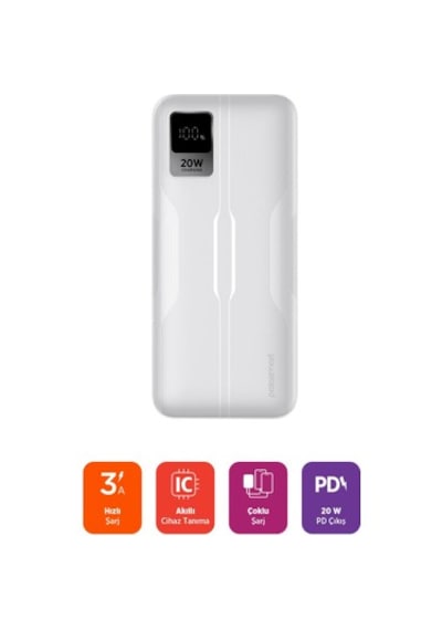 Polosmart Psm130 Taşınabilir 20w Pd Çıkışı Dijital Göstergeli Şarj Cihazı Powerbank 10.000 Mah Siyah siyah