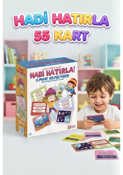 Hadi Hatırla 55 Kart Eğlenceli Eğitici Hafıza Ve Zeka Oyunu - Okul Öncesi Odaklanma Oyunu