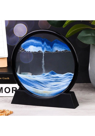 Hymark Hareketli 3d Kum Saati 30cm Büyük Boy Mavi Yuvarlak 12inch