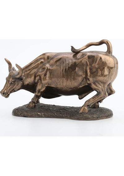 Veronese Design 24 Cm X 15 Cm Soğuk Döküm Reçine Antik Bronz Kaplama Boğa Heykeli Genel