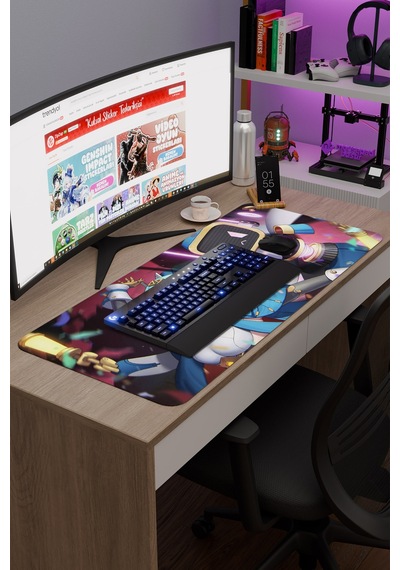 Ineffa Genshin Impact Anime Oyuncu V1 - 90x40 Xxl Gaming Mouse Pad Fare Altlığı