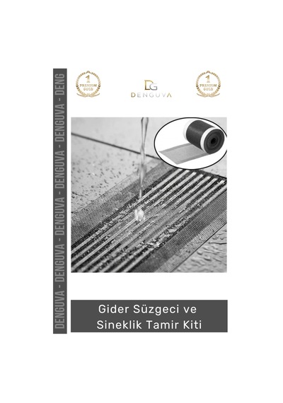 Gidersüzgeci Banyo Mutfak Zemin Drenaj Filtre Saç Gider Süzgeci Sineklik 12 Cm 4 Metre Tamir Kiti