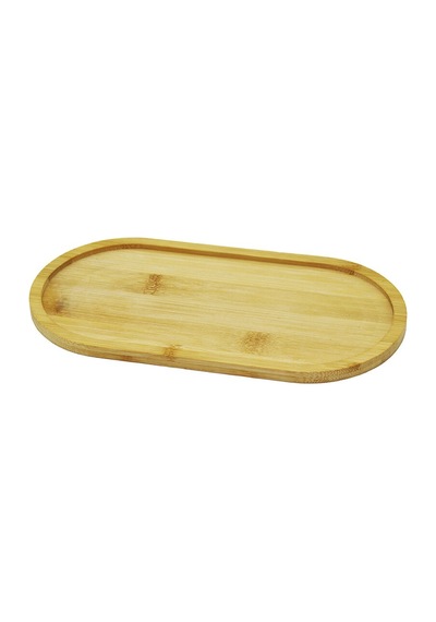 Oval Ahşap Bambu Yağdanlık Altlık 12x23cm 5673 001 Siyah