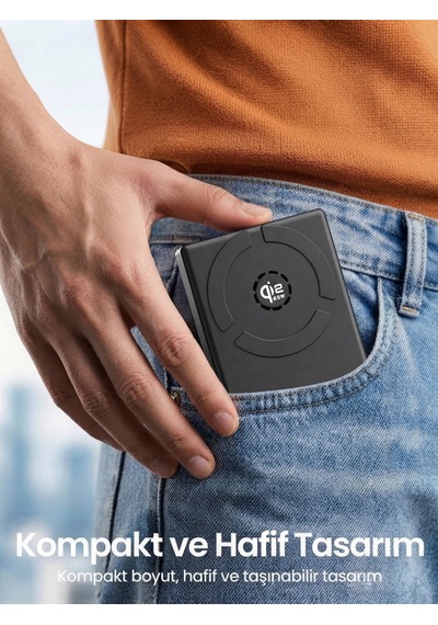 Ven-dens Vd-pb078 10000 Mah 25 W Kablosuz Hızlı Şarj Powerbank, Type-c Giriş Ve Çıkışlı, Siyah