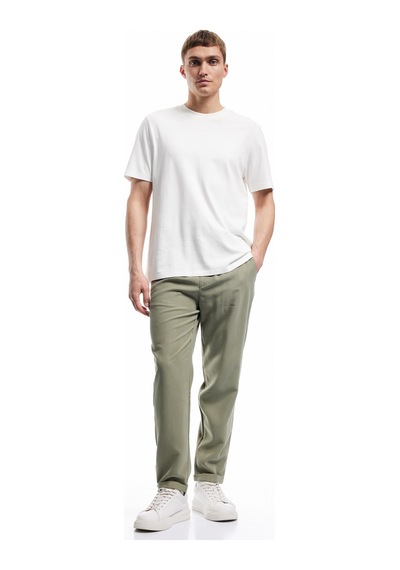 Koton Viskon Cep Detaylı Rayon Tapered Beli Bağcıklı Yazlık Pantolon Haki 5sam40010hw Haki