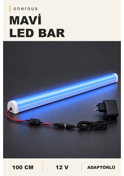 Onerous 100 Cm 12v Mavi Led Bar, Anahtarlı, Adaptörlü, Yapışkanlı