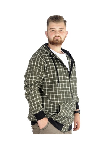 Mode Xl Erkek Oduncu Kapsonlu Sweat Pocket 21574 Yeşil 001