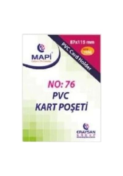 Kart Poşeti Dikey Pvc No:76 87x115 Şeffaf 910 10 39 100'lü Paket / Diğer