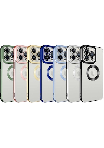 Apple Uyumlu iPhone 14 Pro  Kamera Korumalı Logo Gösteren Zore Omega Kılıf-gümüş Gümüş