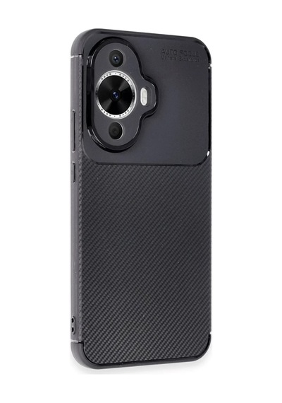 Huawei Nova 12s Uyumlu Kılıf Auto Focus Karbon Kapak - Siyah