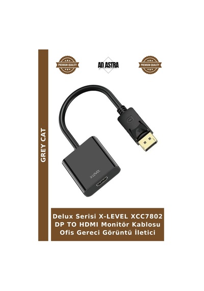 Delux Serisi X-level Xcc7802 Dp To Hdmı Monitör Kablosu Ofis Gereci Görüntü İletici
