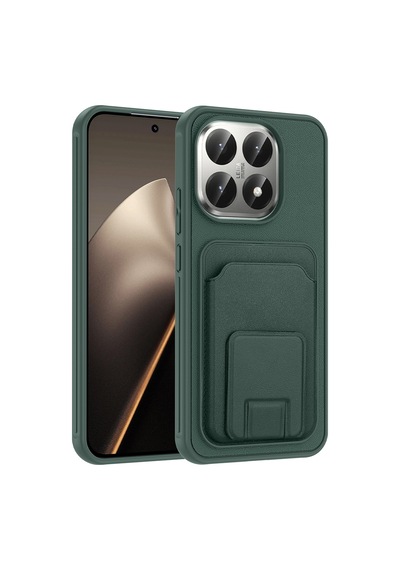 Xiaomi 15t Kılıf Kartlıklı Standlı Kamera Yükseltili Silikon Celikaksesuar Lacivert