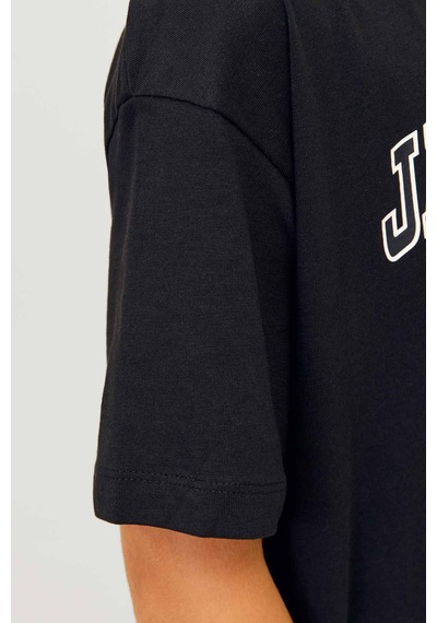 Jack & Jones Jjecaleb Varsıty Tee Ss O Siyah Erkek Çocuk Kısa Kol T-shirt SIYAH